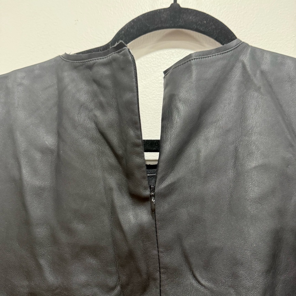 Zara Faux Leather Shift Dress w/ Braided trim Medium 5507/102 - Picture 5 of 8